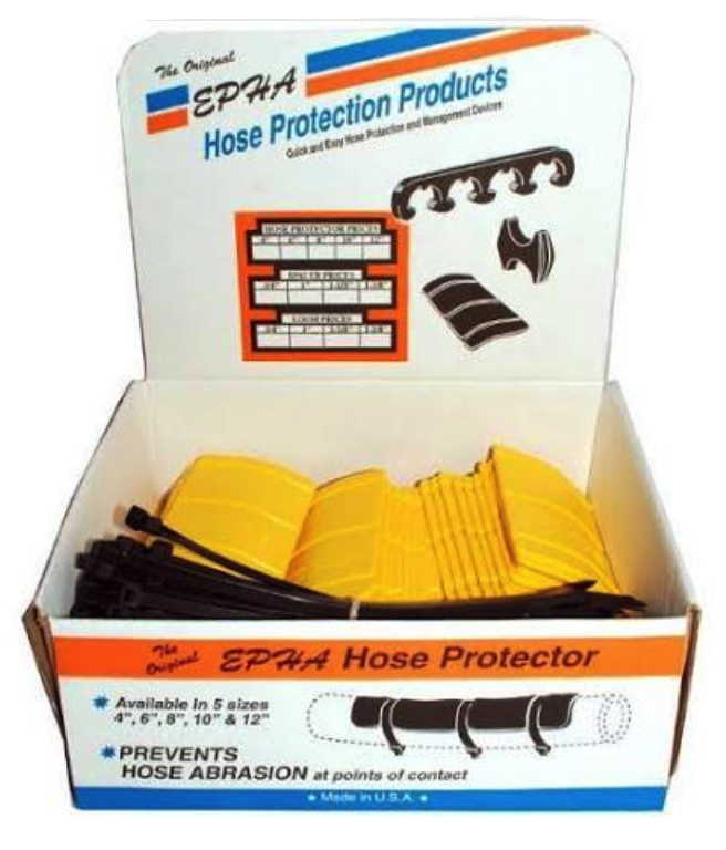 Epha HP4Y, Hose Protectors, 4", Yellow, 0.25 to 1.00 OD, Case with Ties